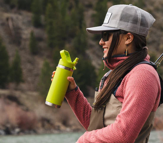 YETI Rambler 18 oz (532ml) Colour Straw Bottle in LIME GREEN