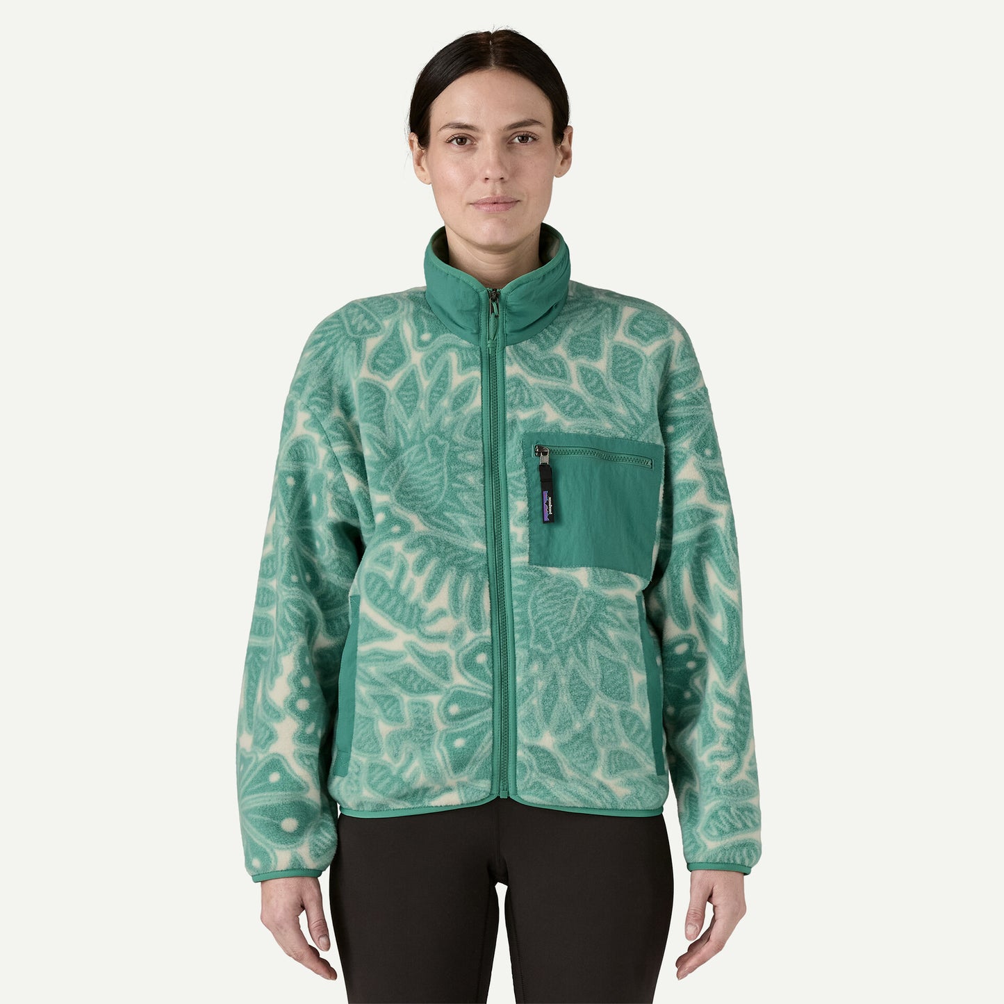Womens PATAGONIA Synch Pattern Jacket in GREEN