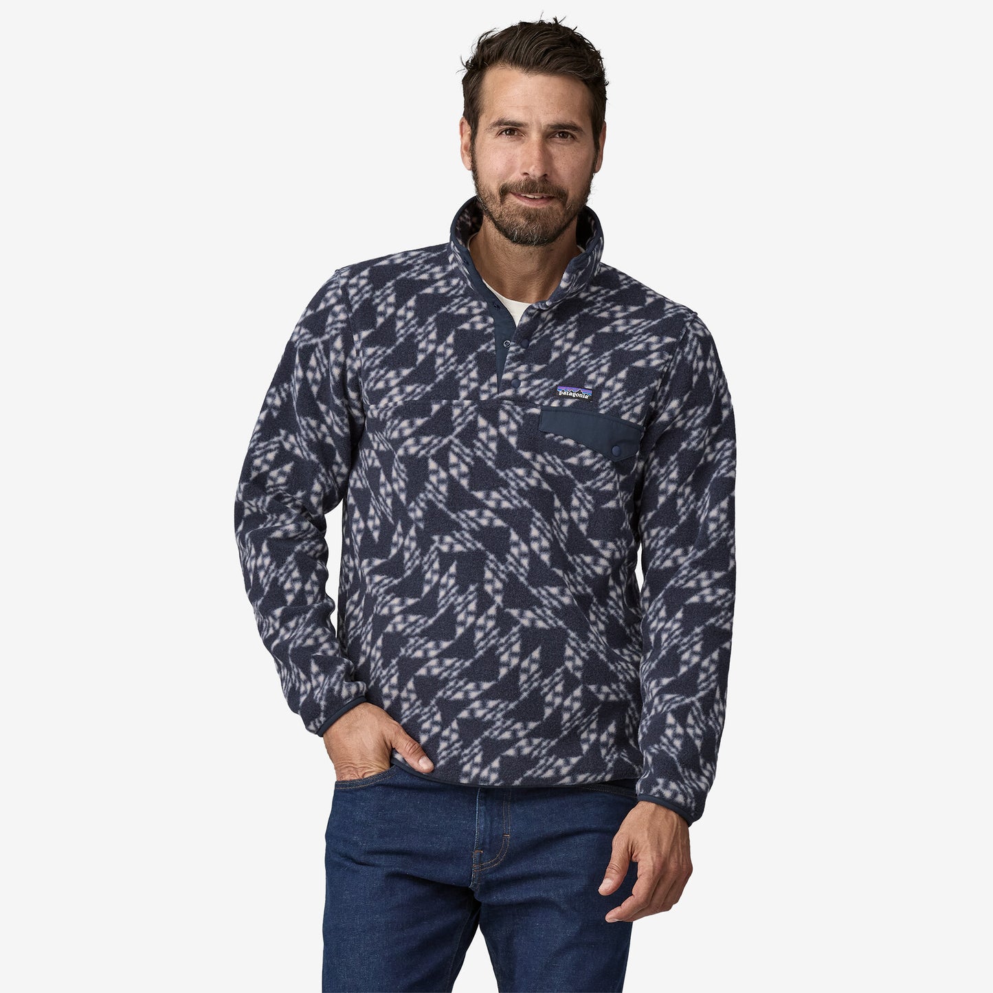 PATAGONIA Lightweight Synch Snap Fleece in NAVY