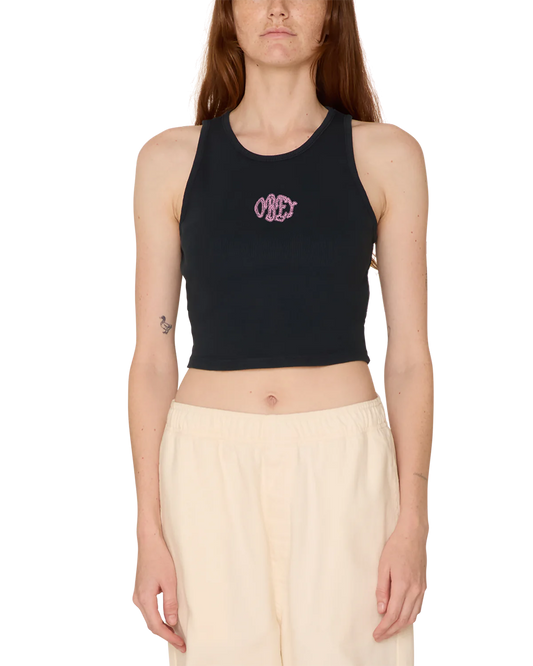 Womens OBEY Sprinkled Megan Tank in BLACK