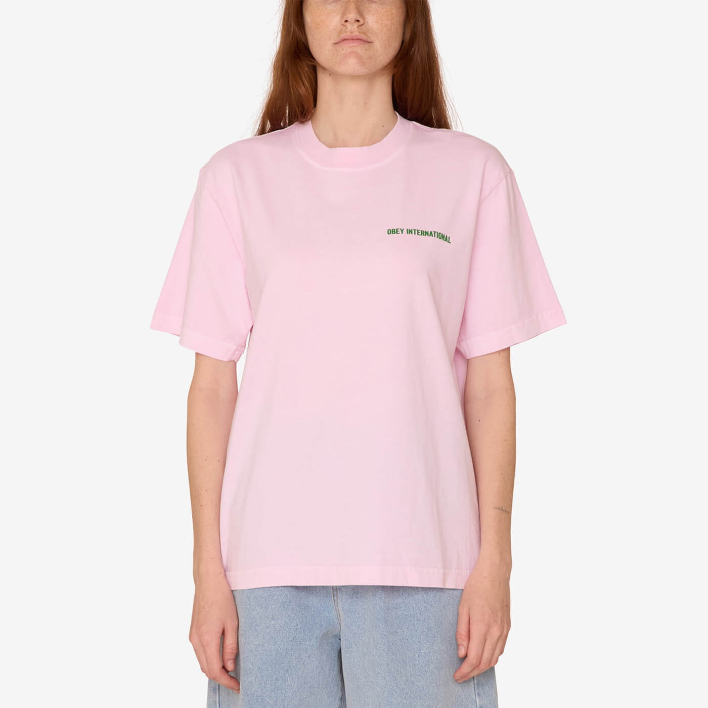 Womens OBEY International Cities T-Shirt in PINK