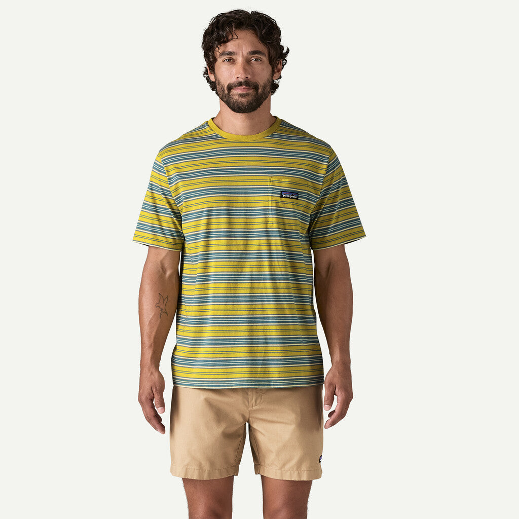 PATAGONIA Daily Pocket Stripe T-Shirt in YELLOW