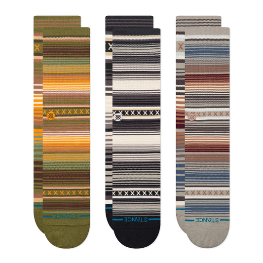 STANCE Curren 3 Pack Socks in GREEN