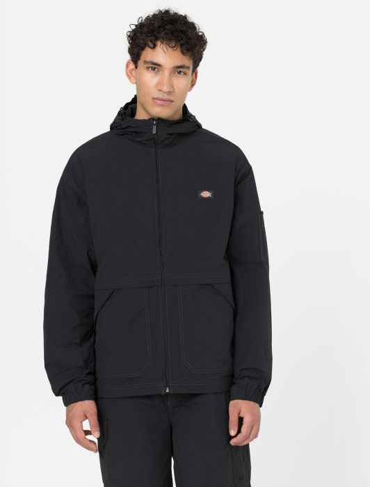 DICKIES Jackson Hooded Lightweight Jacket in BLACK