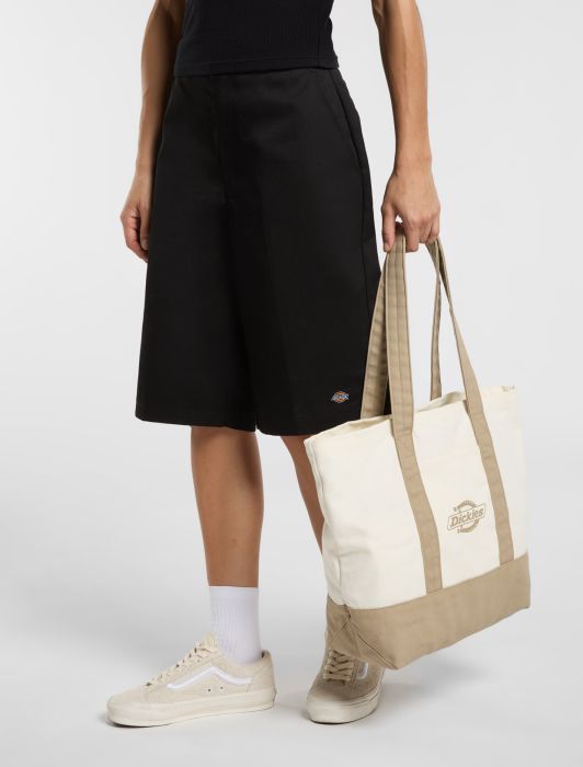 DICKIES Logo Canvas Tote Bag in BEIGE