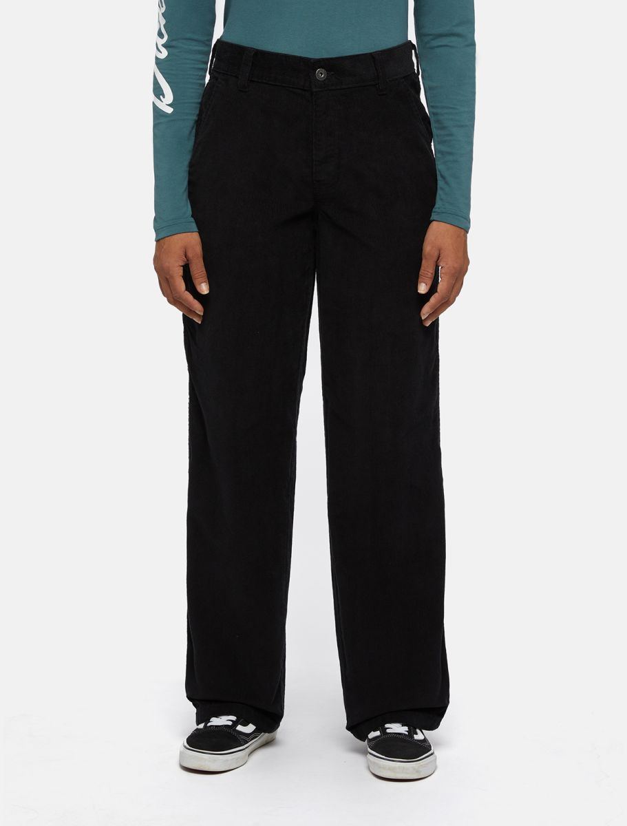 Womens DICKIES Corduroy Carpenter Jeans in BLACK