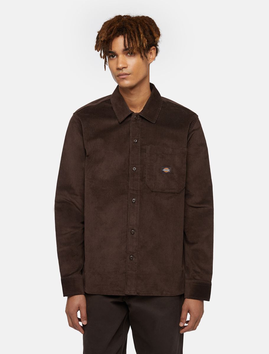DICKIES Corduroy Shirt in BROWN