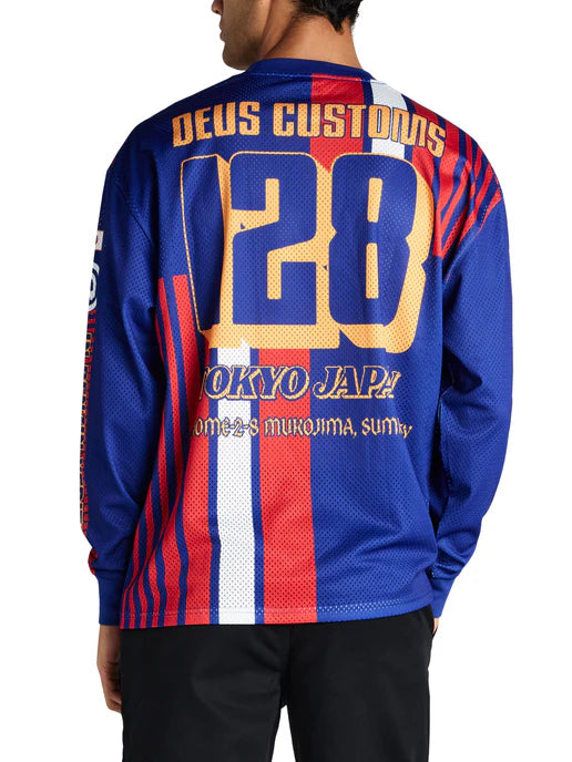 performance moto jersey for motocross riding back view worn