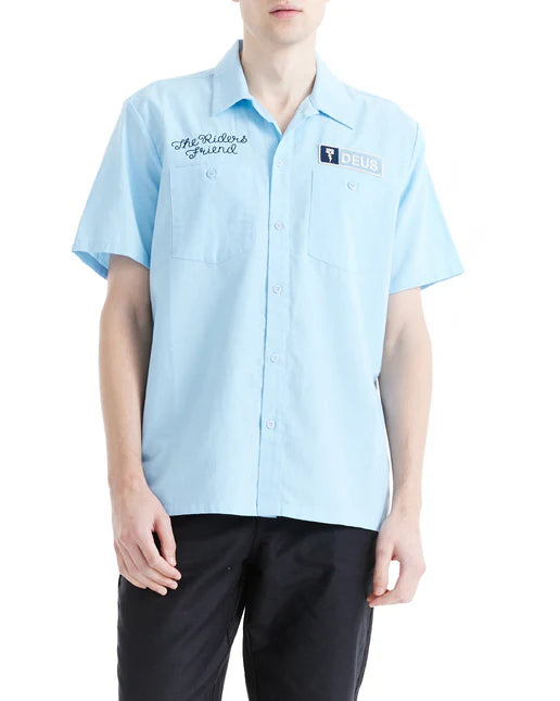 DEUS EX MACHINA Forecourt Shirt in SKY BLUE