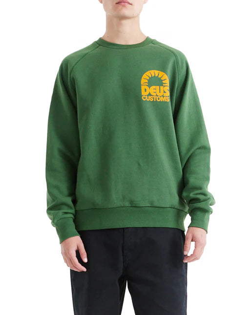 DEUS EX MACHINA Melodies Crew Sweatshirt in GREEN