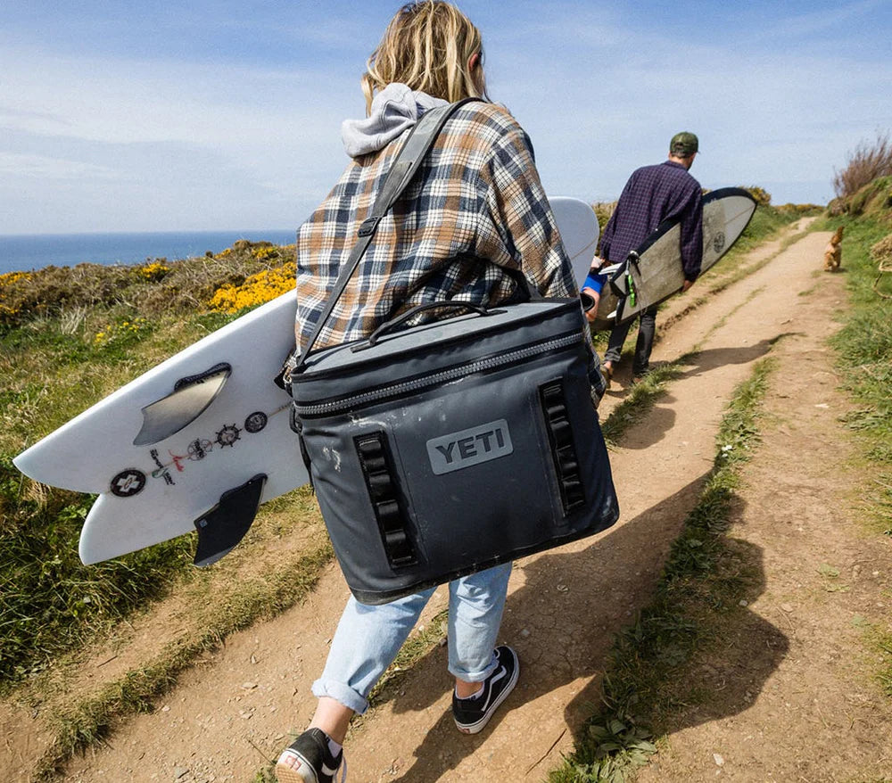 yeti hopper 18 litre insulated soft cool box worn