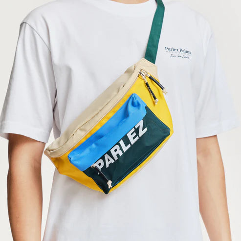 parlez bum bag multicoloured on model