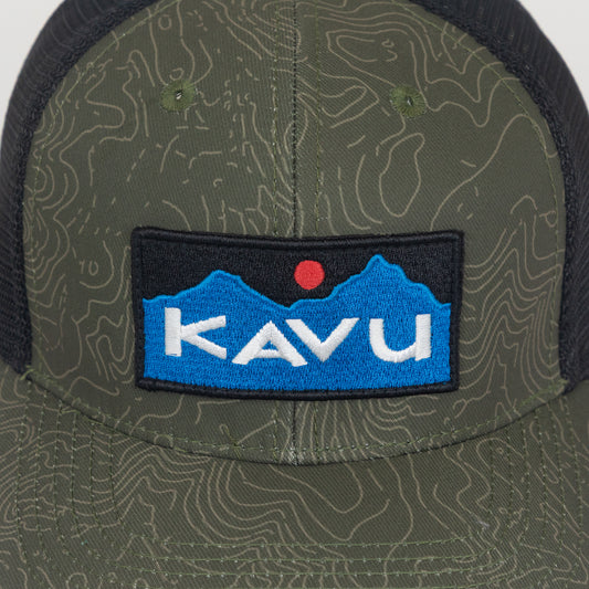 KAVU Above Standard Trucker Cap in OLIVE TOPO