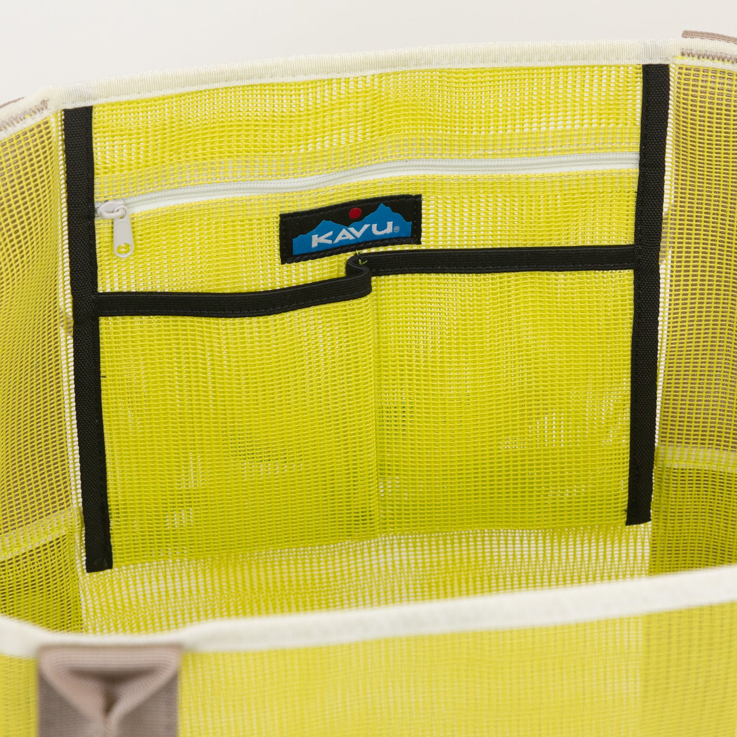 KAVU Alder Lake Mesh Tote Bag in LIME GREEN