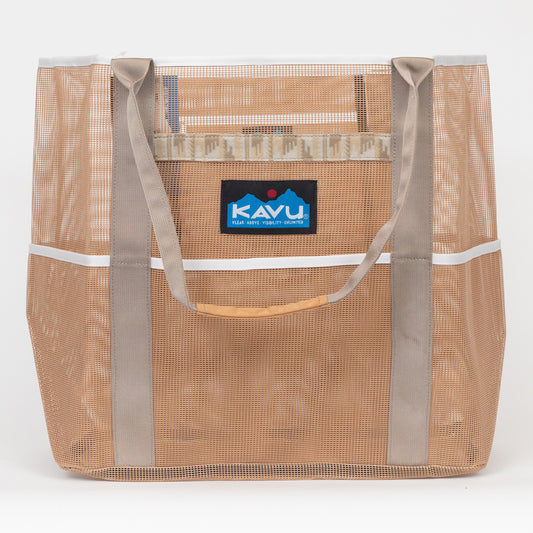 KAVU Alder Lake Mesh Tote Bag in LIGHT BROWN