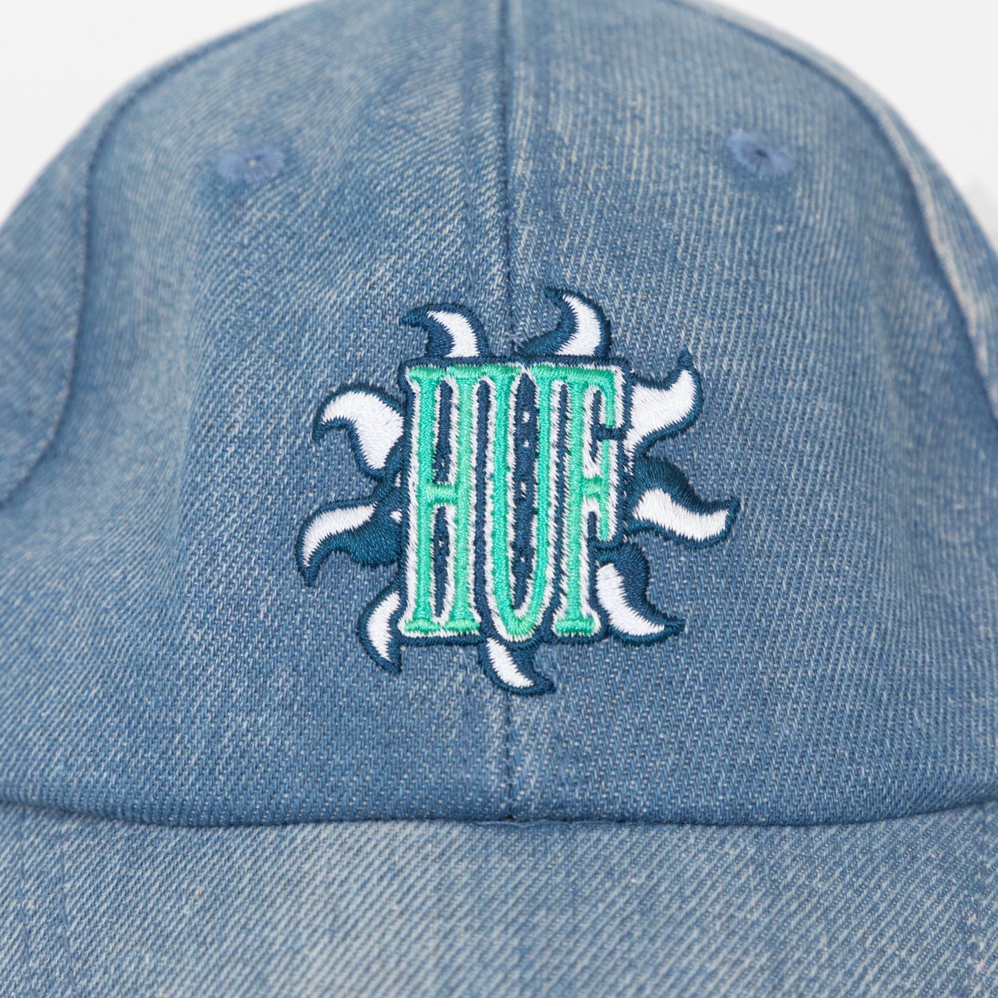 huf apollo cap embroidered logo close up