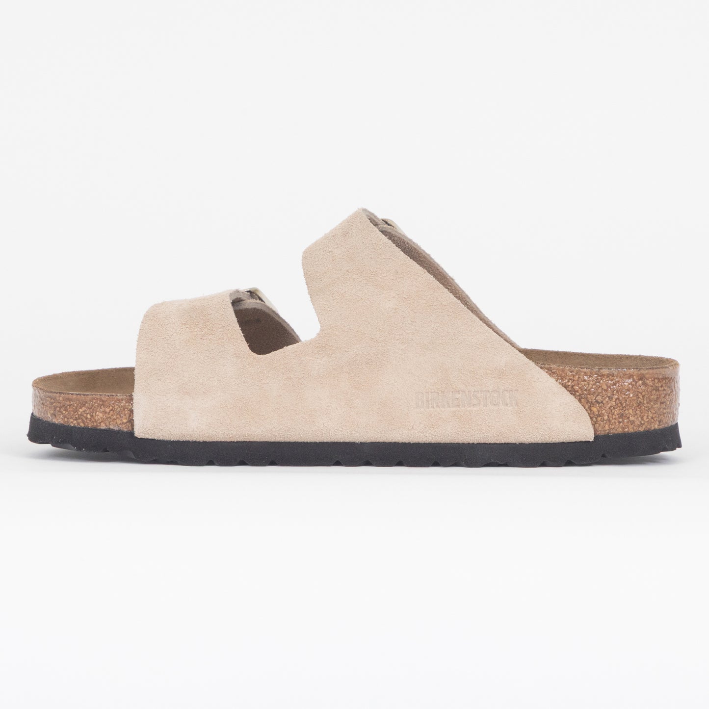 Womens BIRKENSTOCK Arizona Suede Sandals in SANDCASTLE