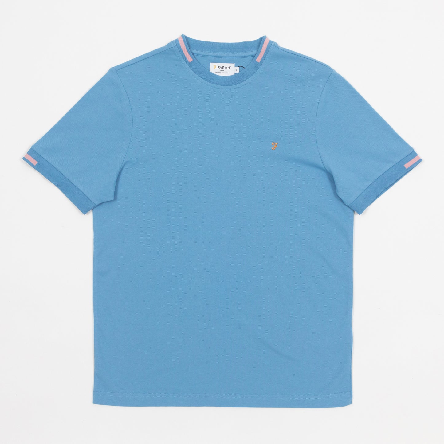 FARAH Bedingfield Tipping T-Shirt in BLUE
