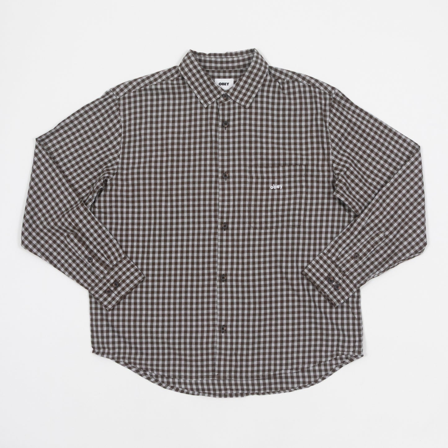 OBEY Bigwig Andy Woven Shirt IN BROWN