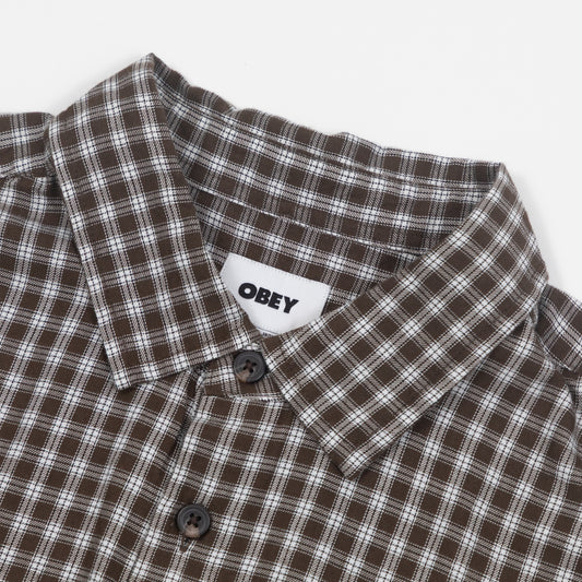 OBEY Bigwig Andy Woven Shirt IN BROWN