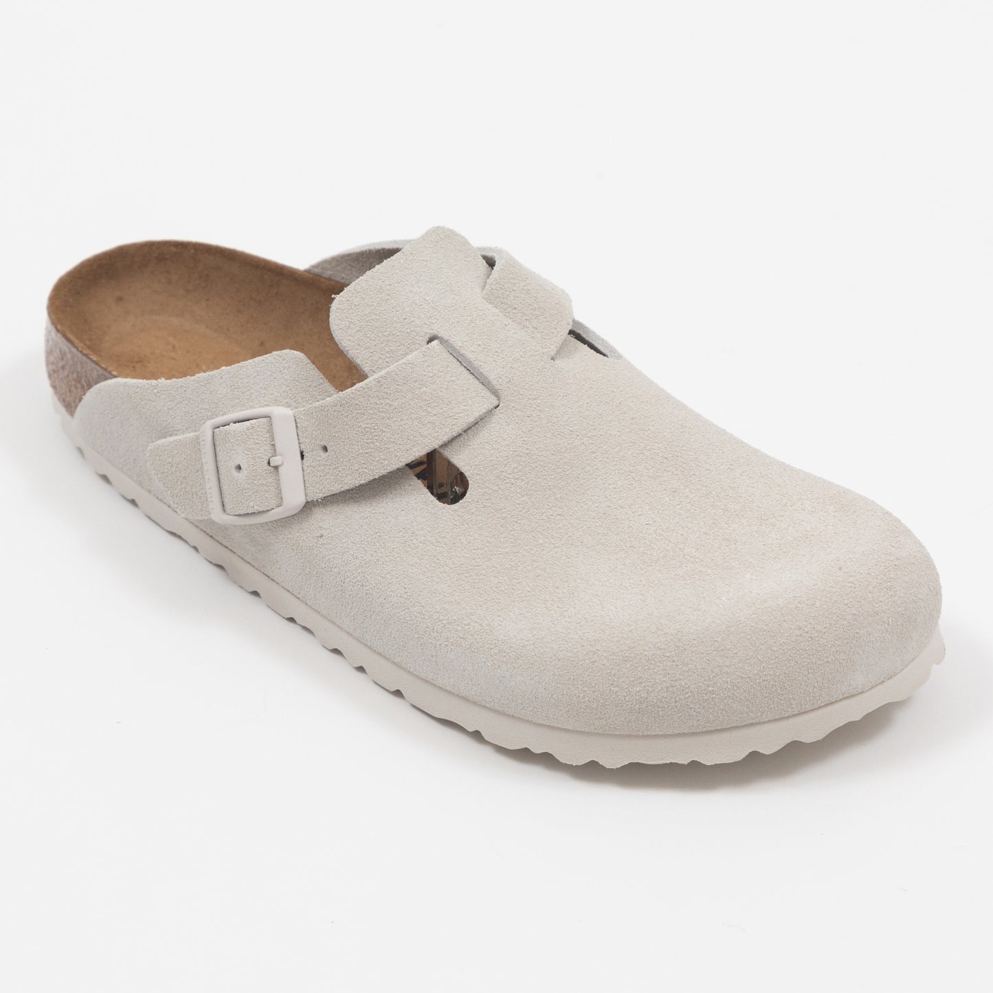 Women's BIRKENSTOCK Boston Suede Leather in WHITE