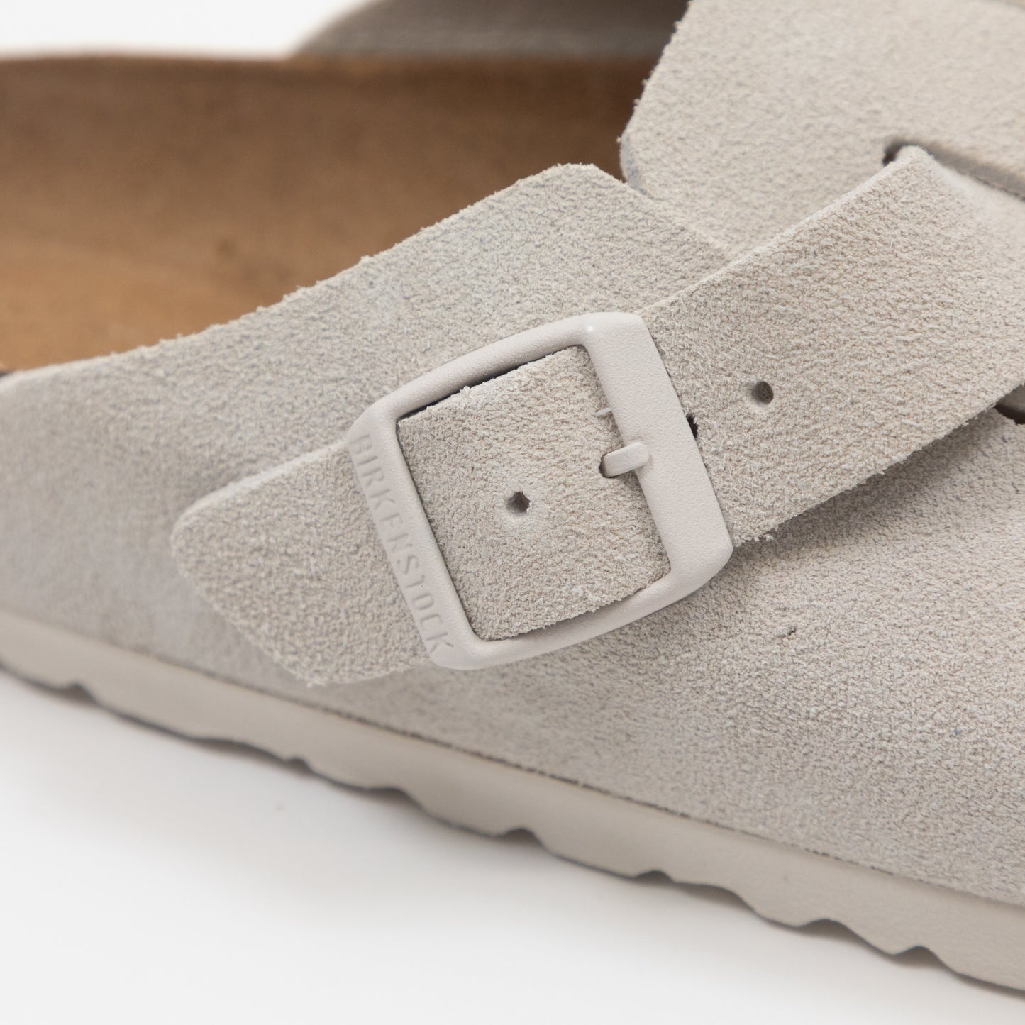 Women's BIRKENSTOCK Boston Suede Leather in WHITE