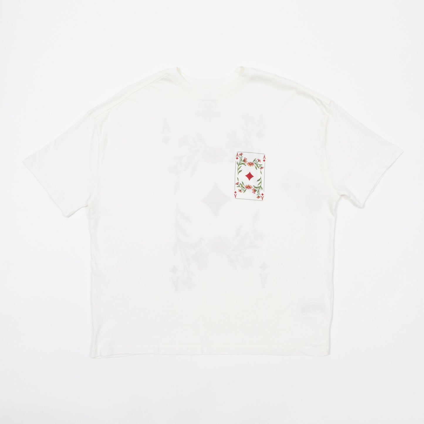 womens brixton botanical graphic oversized t-shirt off white front view