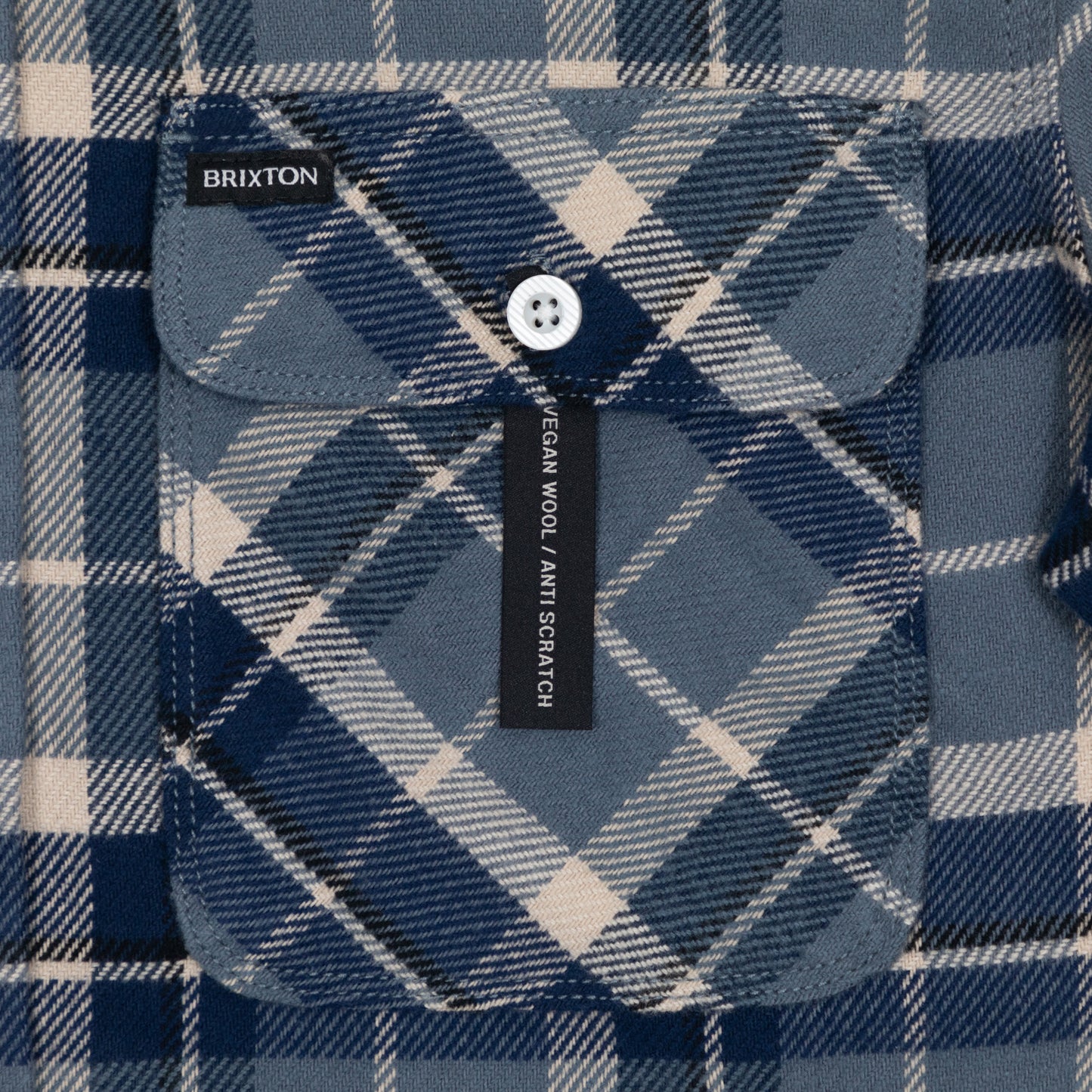 BRIXTON Bowery Flannel Check Shirt in BLUE & BEIGE
