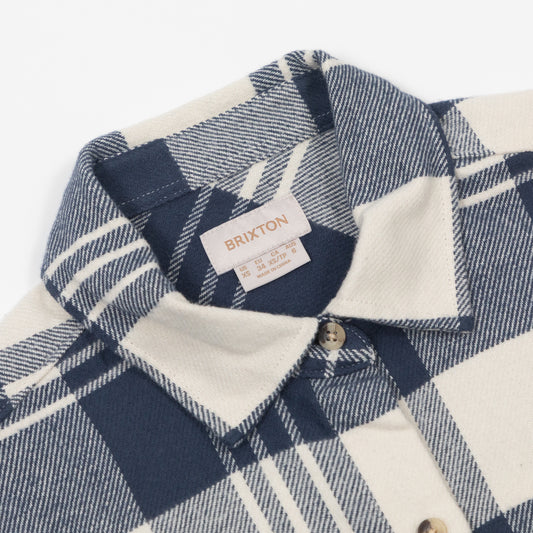 Womens BRIXTON Bowery Check Flannel in BLUE & CREAM