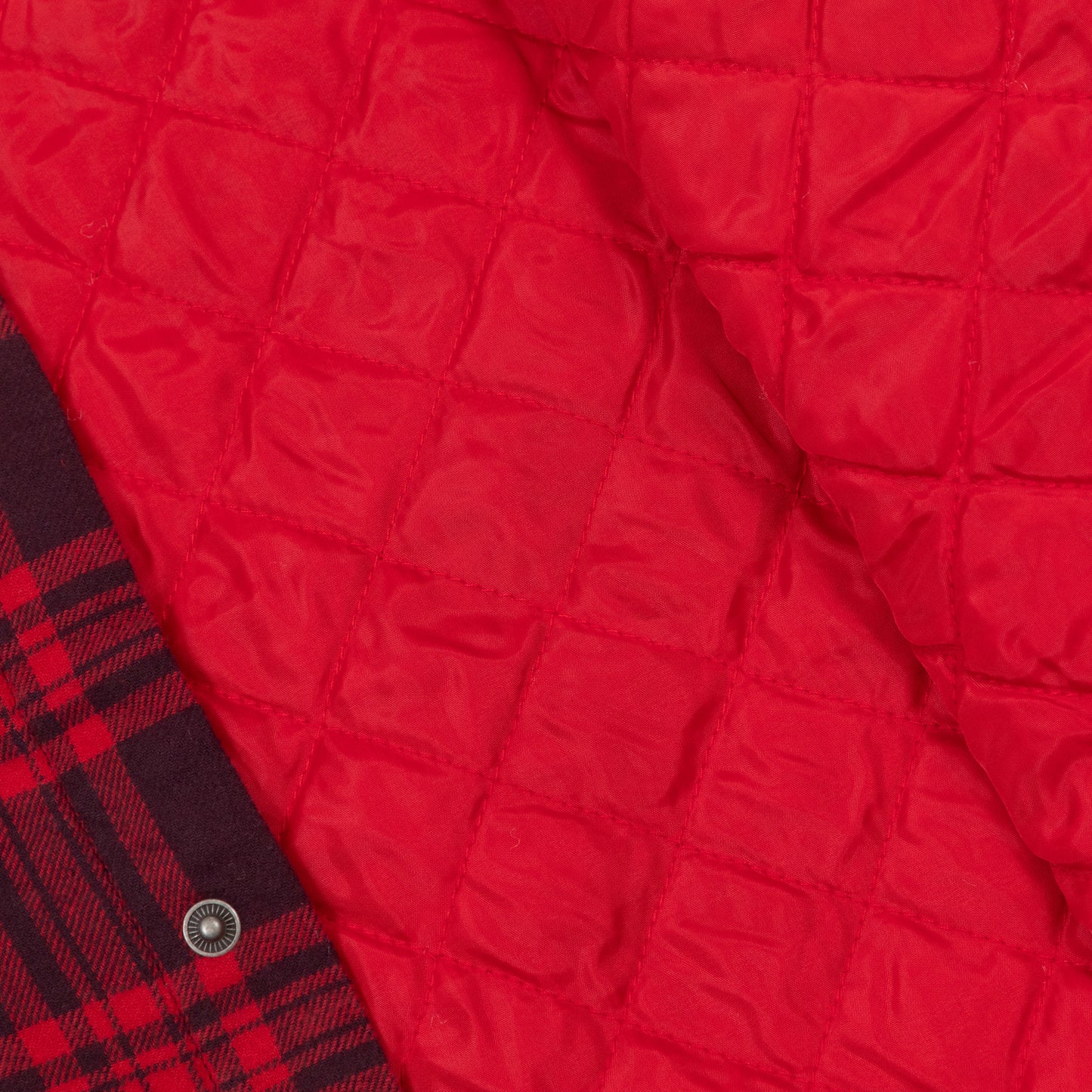 BRIXTON Bowery Quilted Overshirt in RED & BLACK