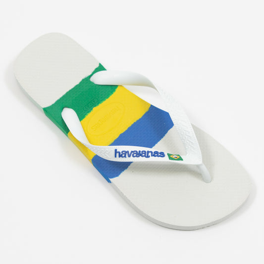 HAVAIANAS Brasil Tech Flip Flops in WHITE
