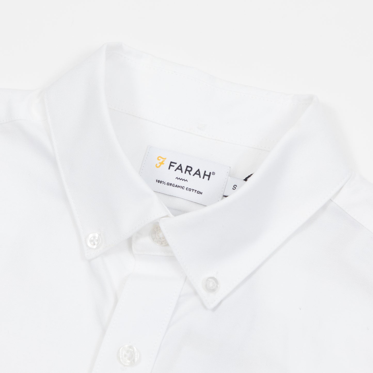 FARAH Brewer Casual Fit Pocket Long Sleeve Shirt in WHITE