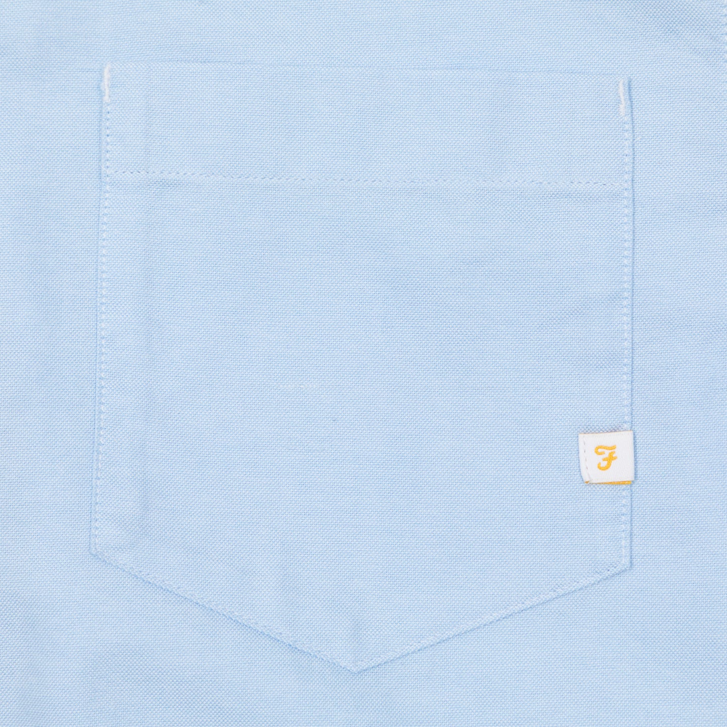 FARAH Brewer Pocket Long Sleeve Oxford Shirt in LIGHT BLUE