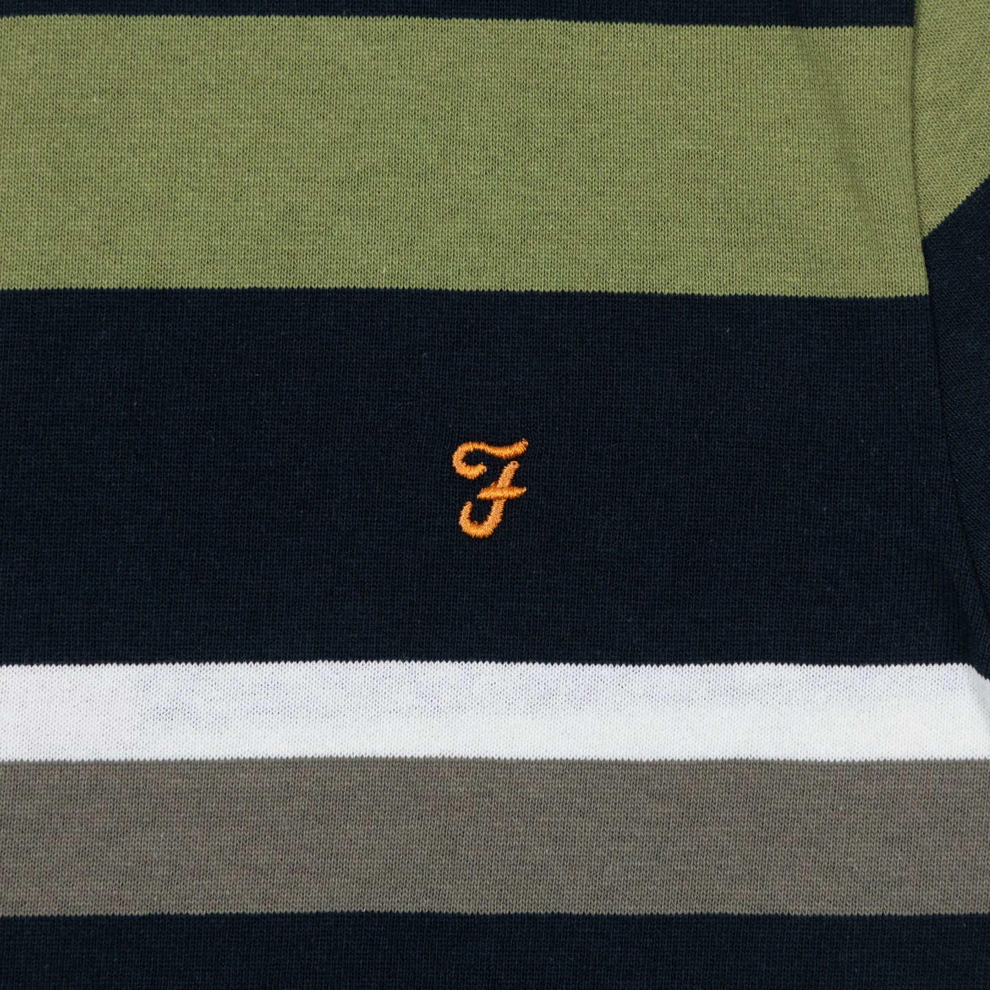 FARAH Casper Stripe T-Shirt in NAVY , WHITE & GREEN