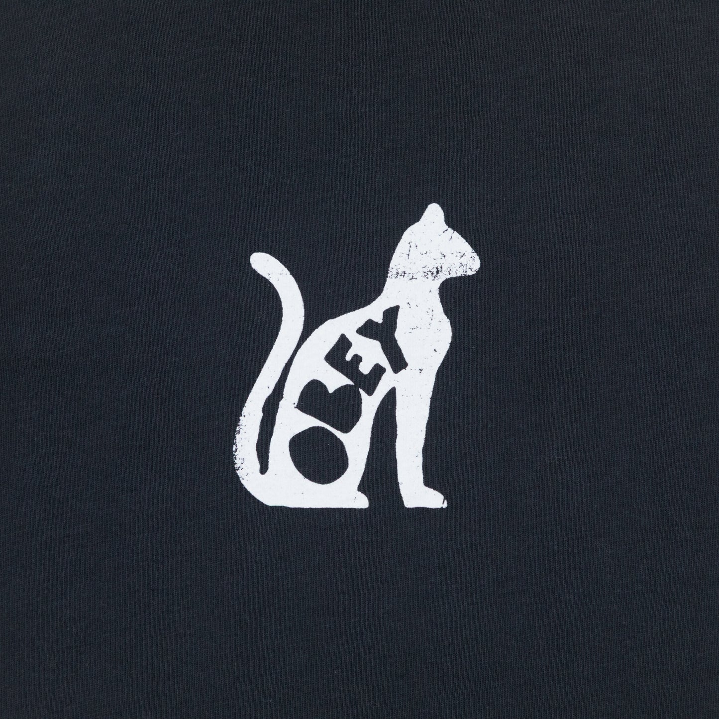 Womens OBEY Cat T-Shirt in BLACK