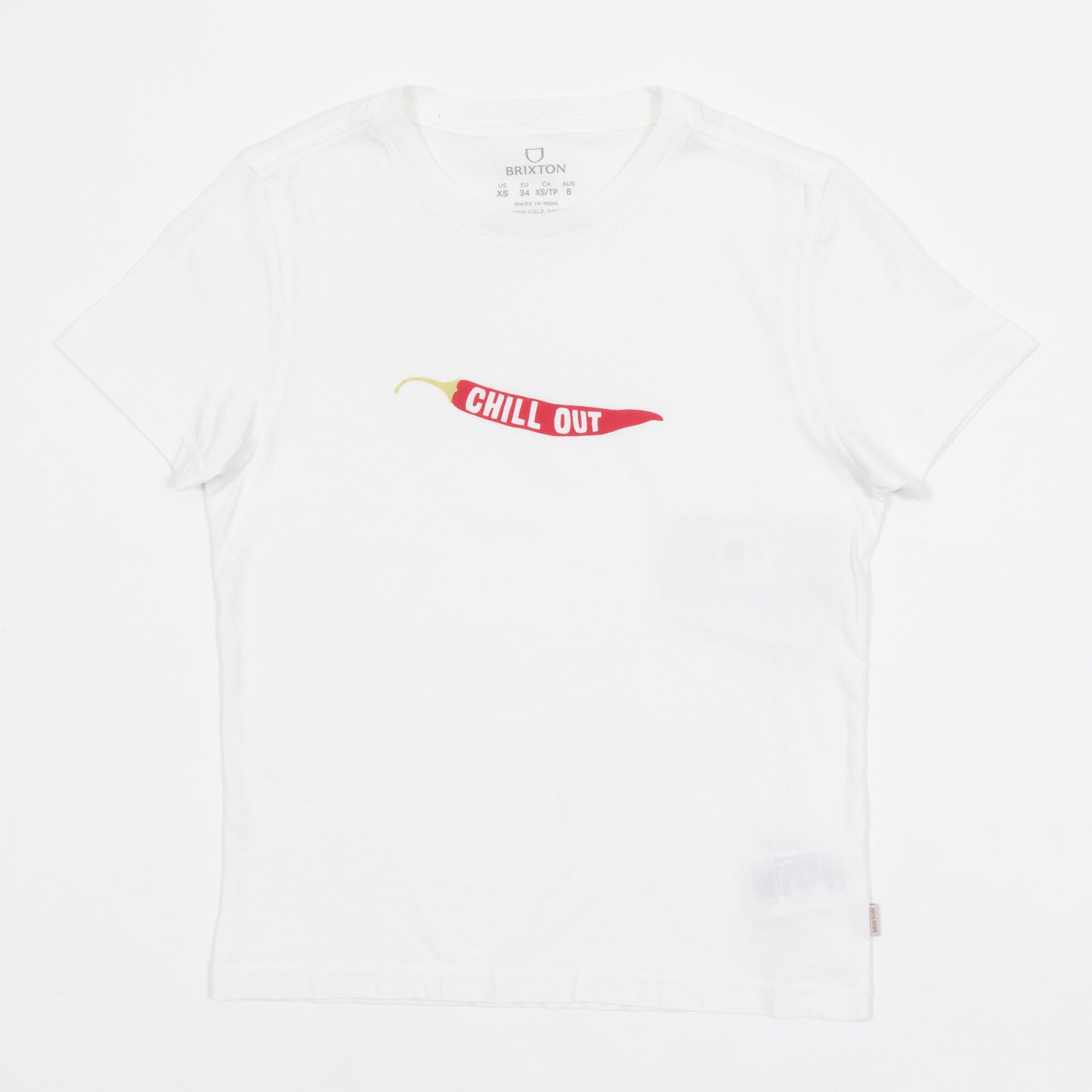 Womens BRIXTON Chill Out Crew T-Shirt in OFF WHITE