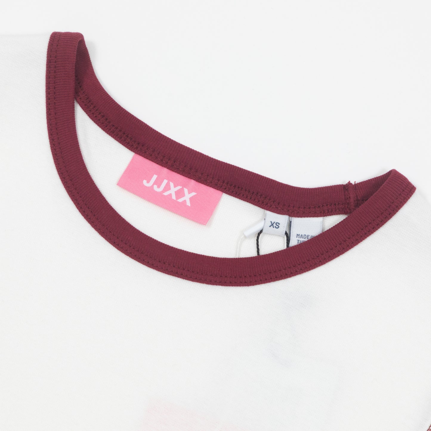 Womens JJXX Contrast Long Sleeve T-Shirt in OFF WHITE