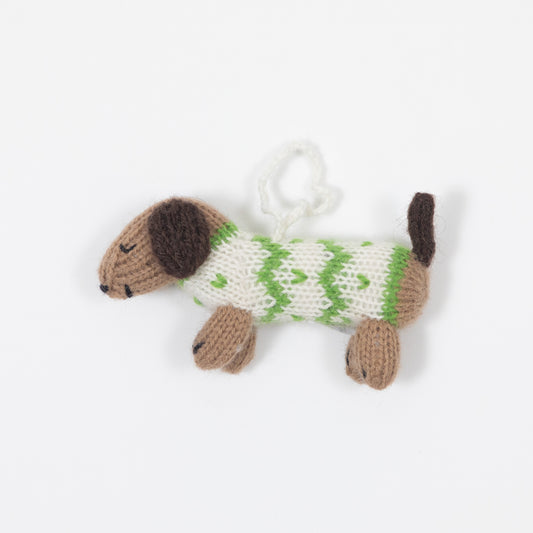 Crochet Dachshund in Christmas Sweater Tree Ornament