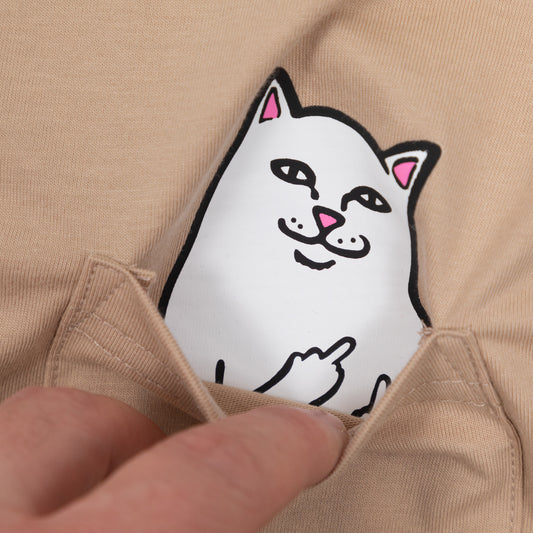 Womens RIPNDIP Cropped Pocket T-Shirt in BEIGE