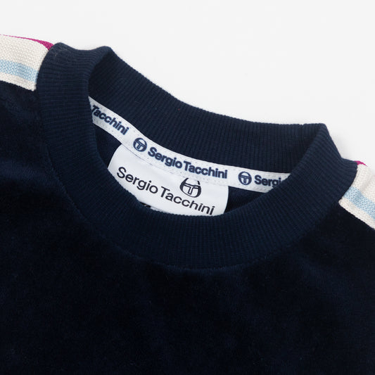 Womens SERGIO TACCHINI Cropped Velour T-Shirt in BLUE