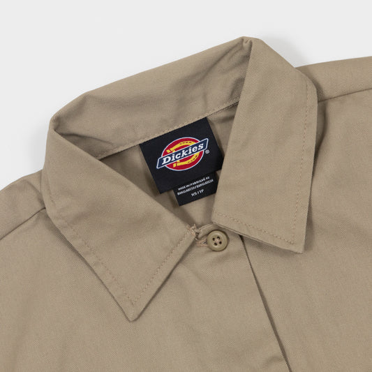 Womens DICKIES Cropped Work Shirt in KHAKI