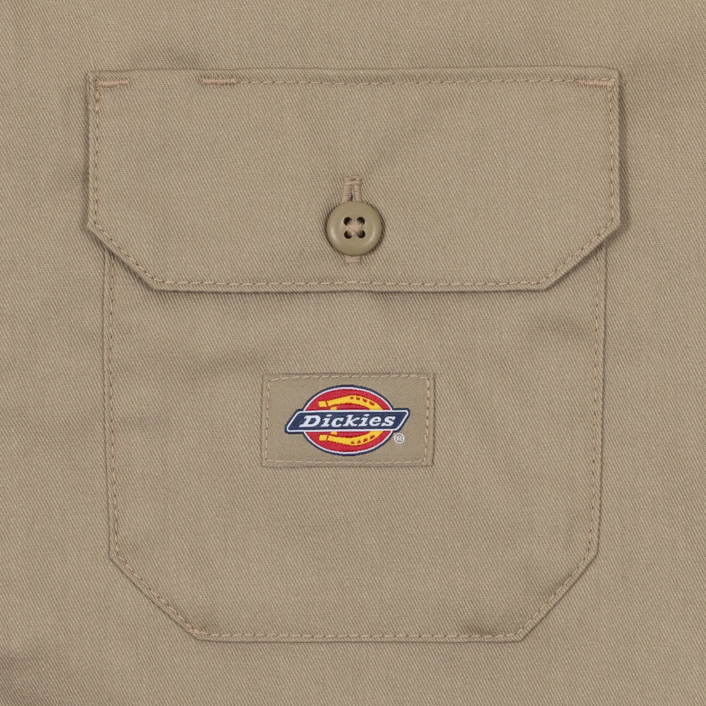 Womens DICKIES Cropped Work Shirt in KHAKI