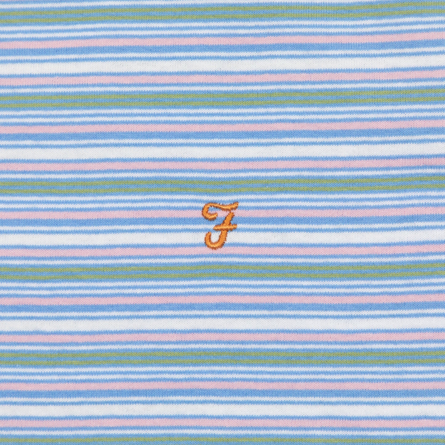 FARAH Danny Stripe T-Shirt in BLUE, GREEN & PINK