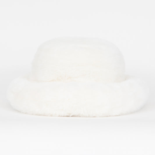 Women’s BRIXTON Dion Fluffy Winter Bucket Hat in OFF WHITE