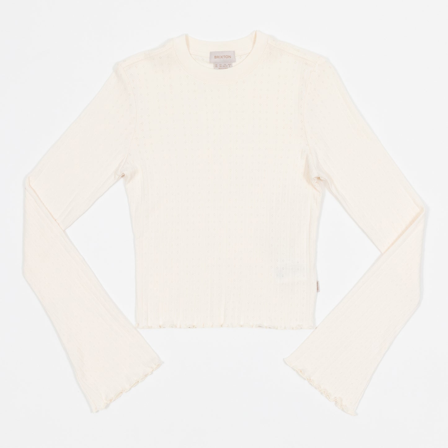Womens BRIXTON Dolly Long Sleeve Knit T-Shirt in OFF WHITE
