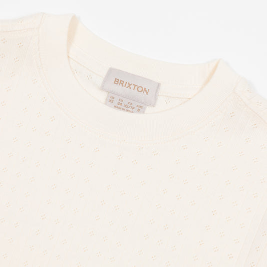 Womens BRIXTON Dolly Long Sleeve Knit T-Shirt in OFF WHITE