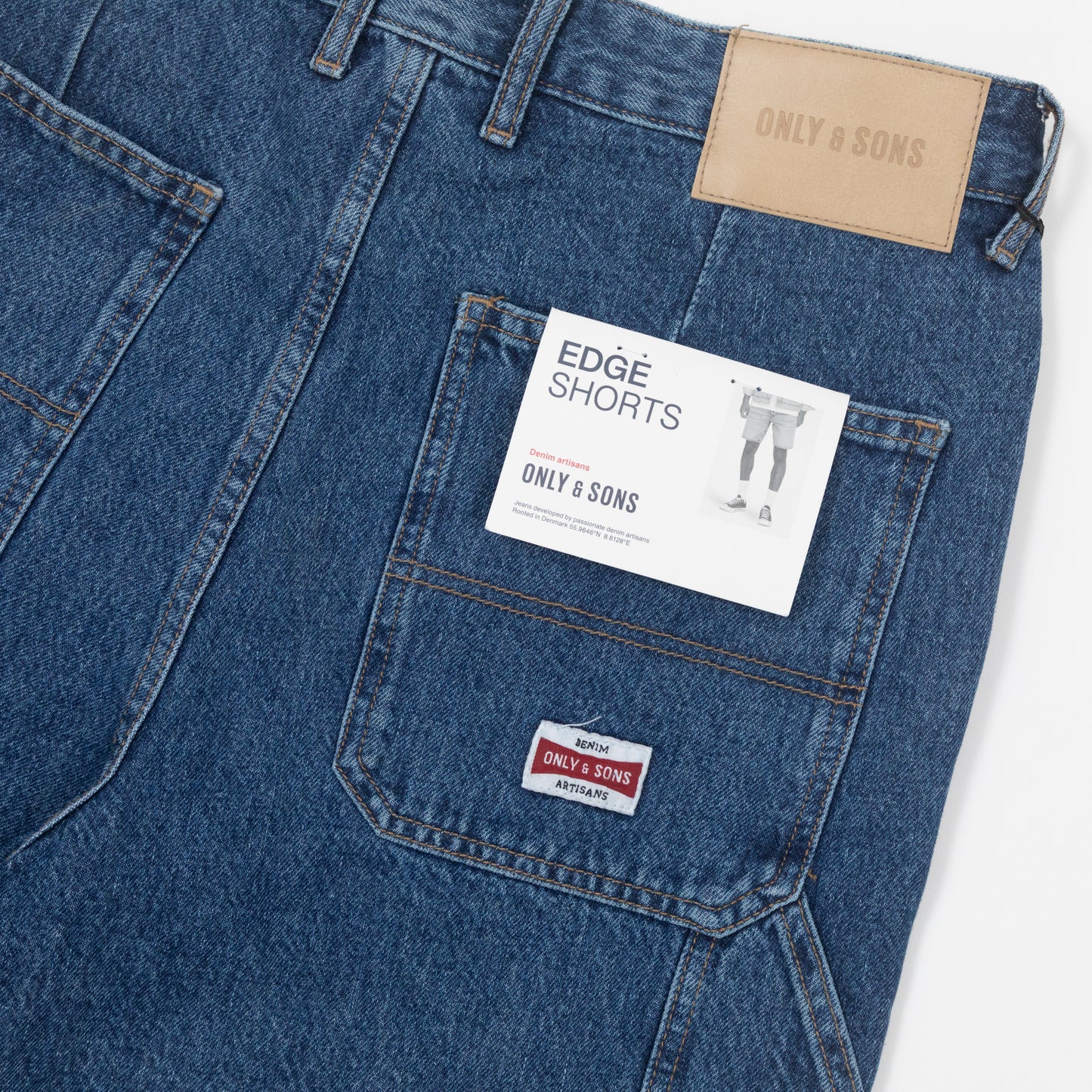 ONLY & SONS Edge Carpenter Denim Shorts in DARK BLUE