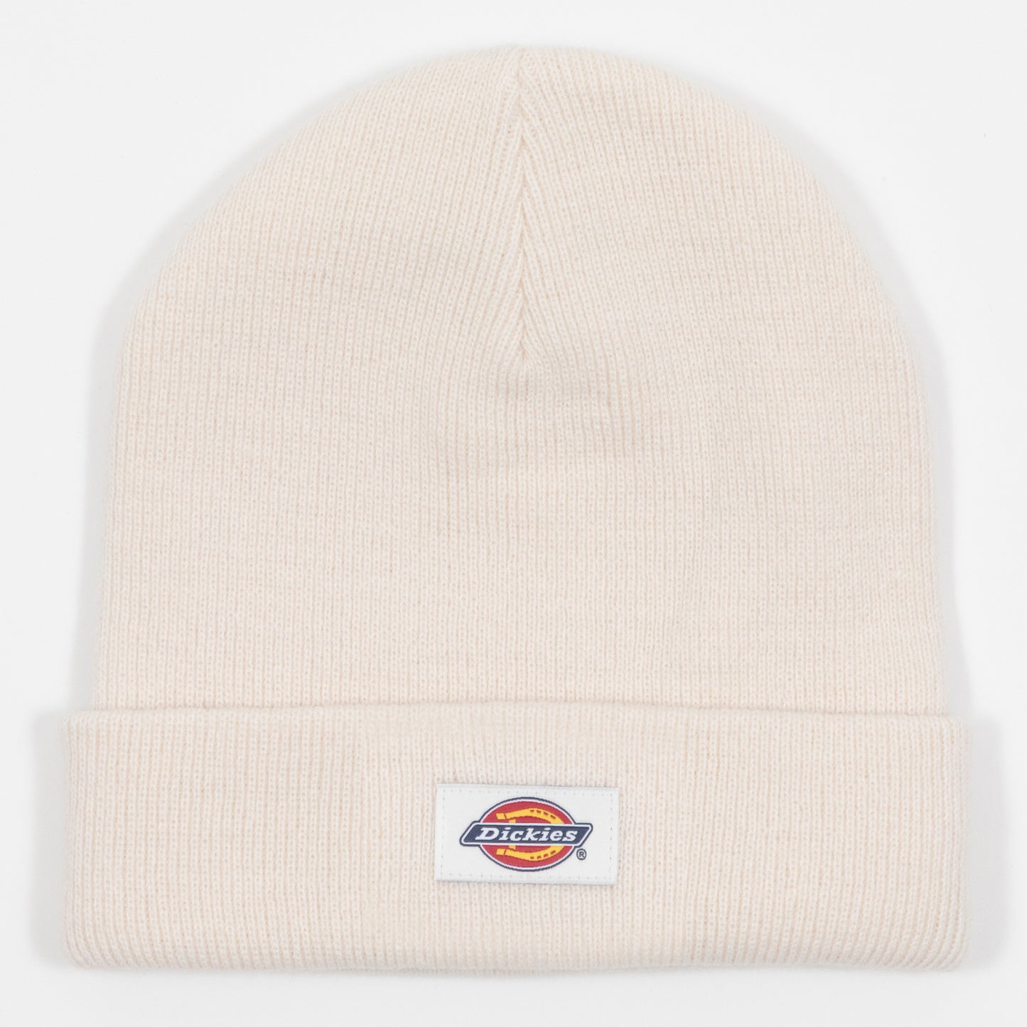 cream knit dickies beanie with turned hem