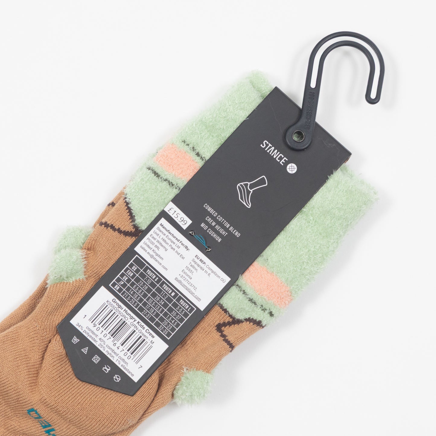 Kids STANCE Grogu Hungry Socks in GREEN