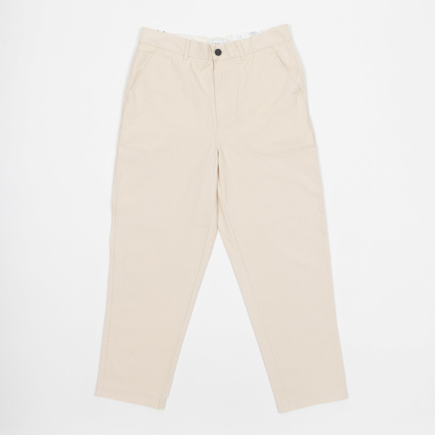 FARAH Hawtin Tapered Fit Twill Trousers in CREAM
